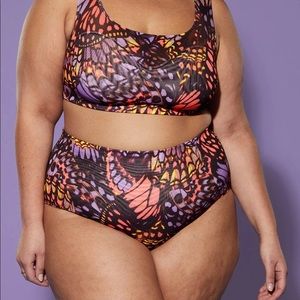 Yitty Mesh Me Smoothing High Waist Brief (3X, Neon Pussy Pink Buttafly)